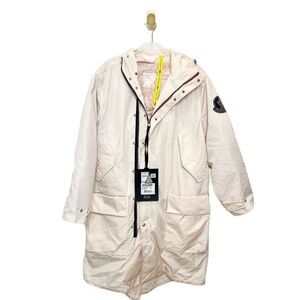 NWT Moncler Elias Oversized Long Parka Jacket Down Filled Light Pink Sz 3/US L